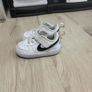 Toddler White and Black Sneakers